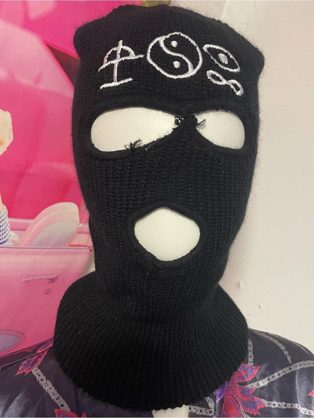 Ultra Rare Bad Omens Black Winter Ski Mask Death of Piece of Mind White Logo